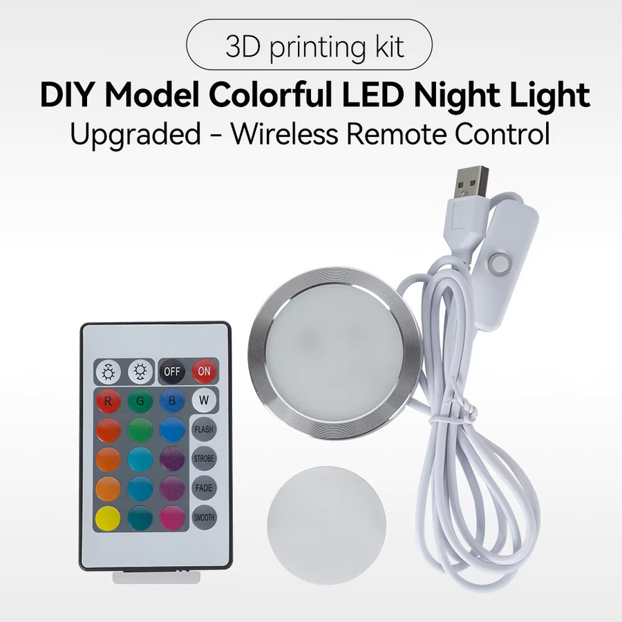 Torlipy LED Nachtlicht DIY 3D Druck Kit für Bambu Lab, RGB, Weiß - Bild 2