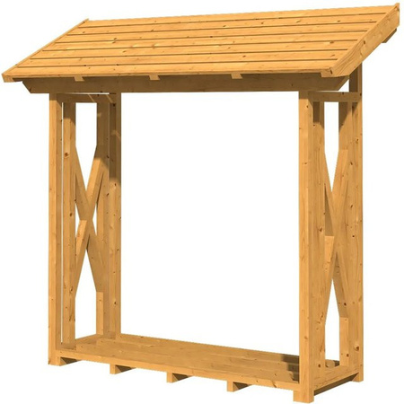 Skan Holz Kaminholzunterstand Paul 1 aus Douglasienholz in Natur/Beige, B/H/T: 240 x 229 x 88 cm