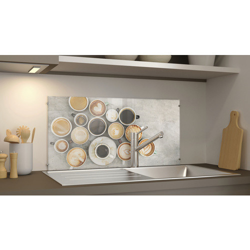 NOVADOORS Glasboard Coffee Love, rechteckiges Wandboard aus Glas, mehrfarbig, B/H: 80 x 80 cm - Bild 1
