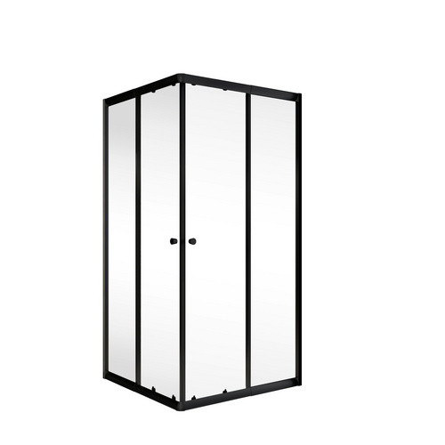 Schulte Duschkabine Sunny Eckeinstieg mit Schiebetüren, Farbe Schwarz, Klarglas, B: 75-90 cm, H: 180 cm - Bild 2