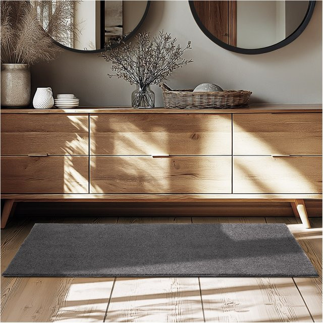 tectake Kurzflorteppich Soft Zone Anthrazit B/T/H: 80 x 150 x 1,50 cm - Bild 1