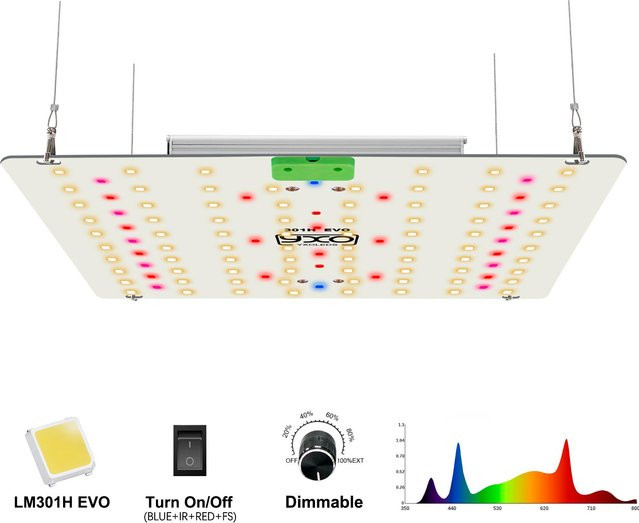 YXO YUXINOU Vollspektrum LED Pflanzenlampe mit LM301H EVO für Wachstum und Blüte, 65W bis 120W Phytolampe für Growzelt und Hydroponik, Weiß - Bild 1