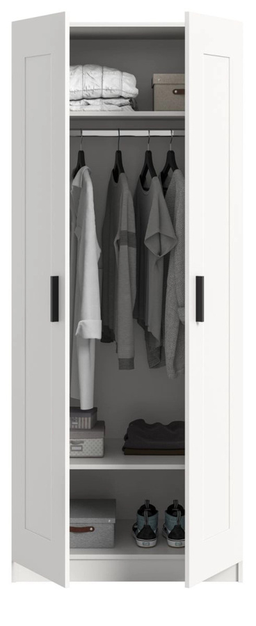 Kleiderschrank Jondal 2-türig in Weiß, B: 80 cm, H: 194 cm - Bild 4