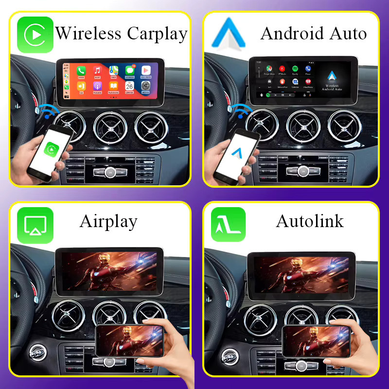 AUTOTOP Linux Wireless Carplay Touchscreen für Mercedes Benz NTG4.0 C-Klasse W204 S204 2007–2010 mit Android Auto und Mirrorlink, 10.25 Zoll, Schwarz - Bild 2