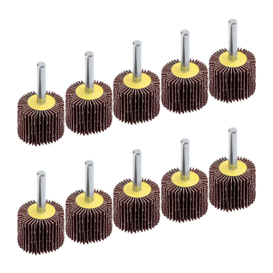 Vibratite Schleifscheiben Set mit 10 Flap Rädern, 30 mm Durchmesser, Körnung 80, Farbe Braun für Gravur und Anfasen - Bild 3