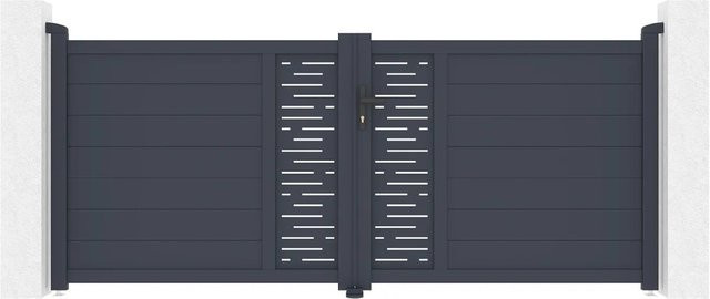 Casanoov Flügeltor Arlberg Aluminium Grau mit Ranger B150 Motorisierung, B/H: 305 x 120 cm - Bild 1