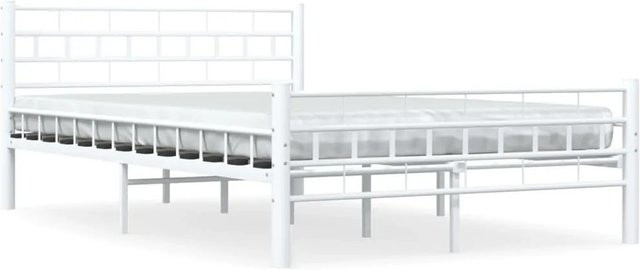 vidaXL Bettgestell aus Metall in Weiß B/T/H: 140 x 200 x 147 cm - Bild 1