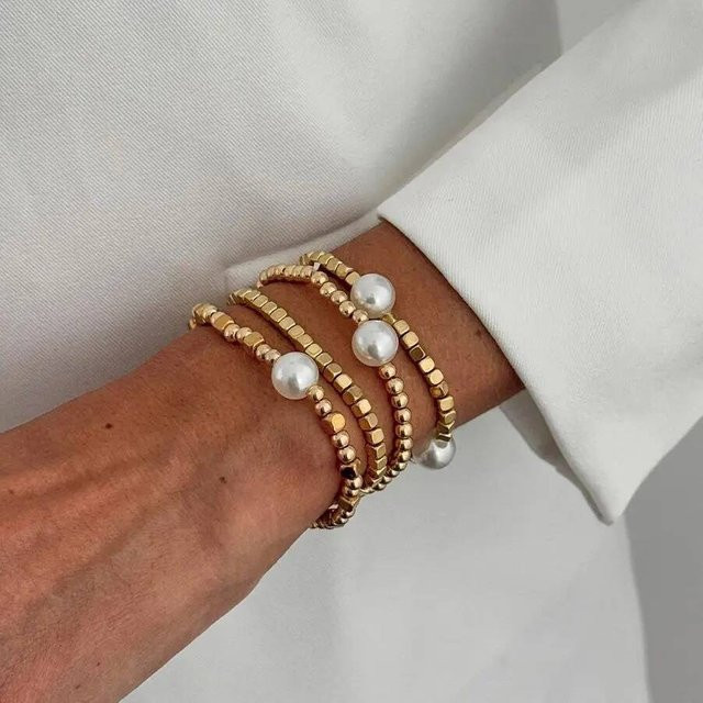 Salircon Armbänder, CCB Perle, Gold, Damen - Bild 1