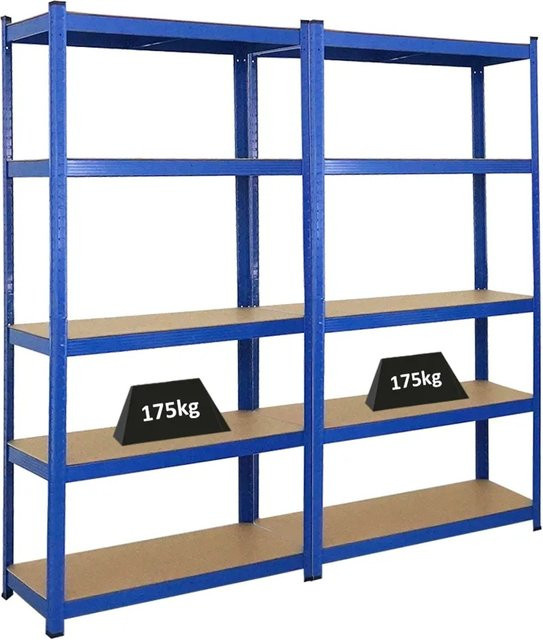 2er Set PROREGAL Gorilla Kellerregal aus Metall in Blau, H x B x T: 180 x 90 x 40 cm - Bild 1