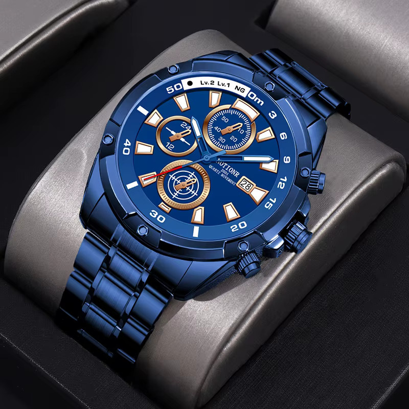 NOTIONR Armbanduhr, Quarz, Edelstahl, Blau, Herren - Bild 1