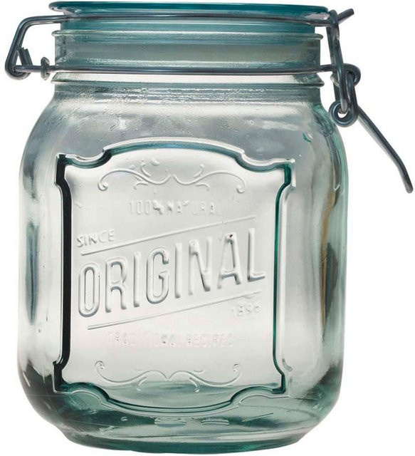 memo Vorratsglas Original aus Recyclingglas, transparent, 1,1 l, Höhe: 16 cm - Bild 1