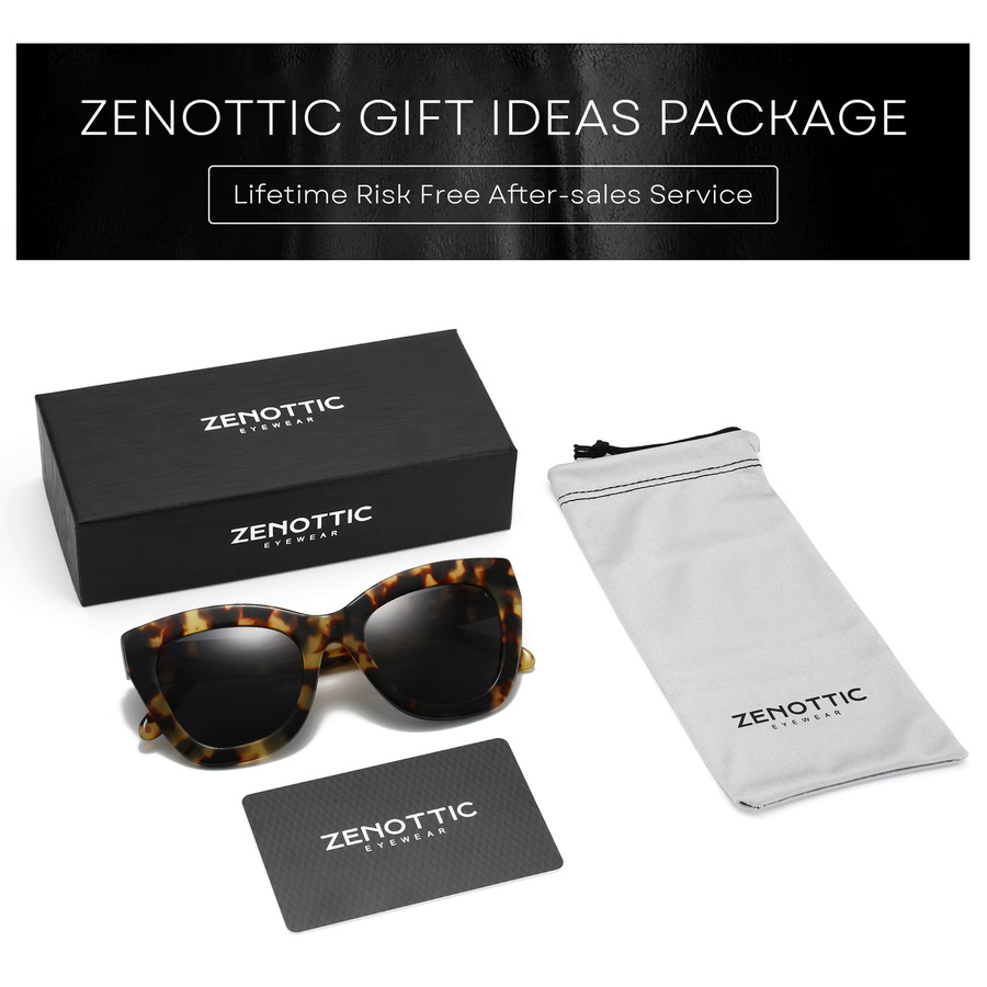 ZENOTTIC Sonnenbrille, Vollrand, quadratisch, Acetat, schwarz, Damen - Bild 5