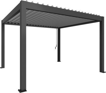 Biohort Pergola modern aus Stahl in Dunkelgrau/Silber-Metallic, B/H/T: 404,5 x 264 x 367,5 cm - Bild 1