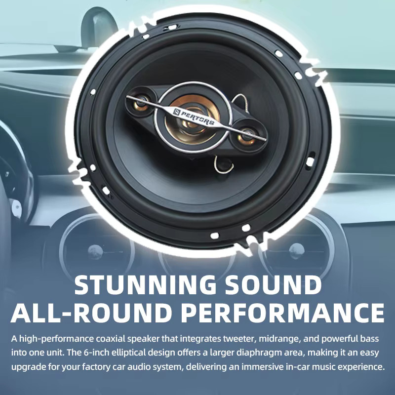 Q-PERTORS 2er-Set Koaxial-Autolautsprecher 6 Zoll 550W HiFi Full-Range Subwoofer in Schwarz - Bild 3