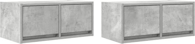 2er-Set vidaXL TV-Schränke aus Holzwerkstoff in Betongrau, Wandmontage, B: 60 cm, T: 31 cm, H: 25,5 cm - Bild 1