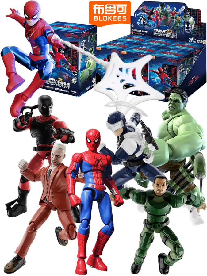 BLOKEES Marvel Spider-Man Gwen Stacy Venom Doctor Octopus Miles Morales Hulk, Anime-Figur Modell Blind Box, ab 6 Jahren - Bild 5