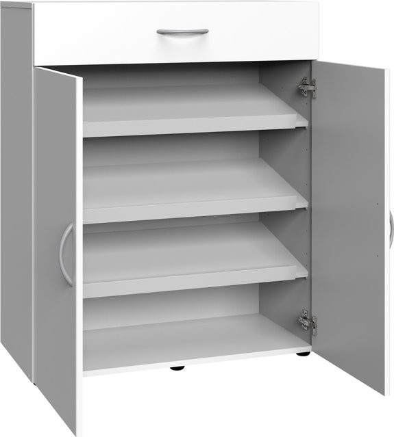 Schuhschrank MULTIRAUMKONZEPT von wimex in Weiß, modern und freistehend, B/T/H: 98 x 40 x 80 cm - Bild 1