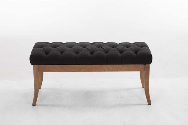 TPFLiving Sitzbank Romeo Chesterfield in Dunkelgrau mit Stoffbezug, Breite: 100 cm - Bild 1