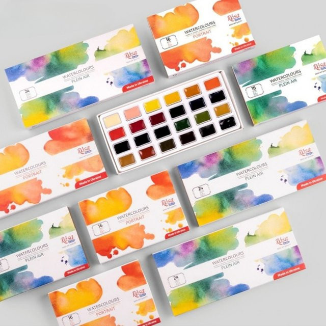 Rosa Aquarell-Set mit 16 oder 24 Farben für Porträt- und Landschaftsmalerei, Mehrfarbiges Malset für Studenten und Erwachsene - Bild 1