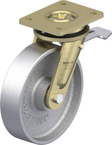 Blickle Lenkrolle LS-G 200K-ST mit Feststeller in Silber, Rad-Durchmesser: 20 cm, Tragfähigkeit: 1100 kg - Bild 1