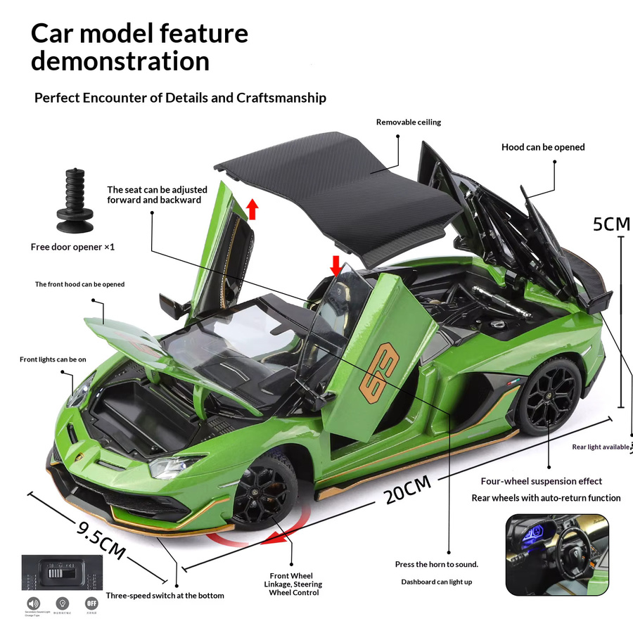Maisto Lamborghini SVJ63, Automodell, 1:24 Maßstab, Metall - Bild 4
