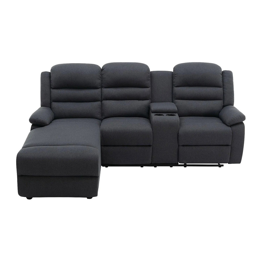 Vente-unique Relaxsofa Macedonia L-Form in Anthrazitgrau mit Stoffbezug, Breite: 231 cm - Bild 2