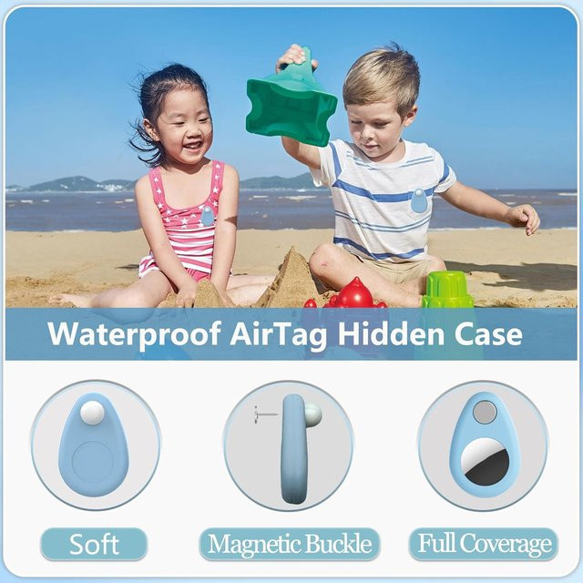 Apple AirTag Halter aus Silikon mit Sicherheitsnadel als Anti-Verlust GPS Tracker für Kinder, Senioren, Rucksäcke und Kleidung - Bild 1