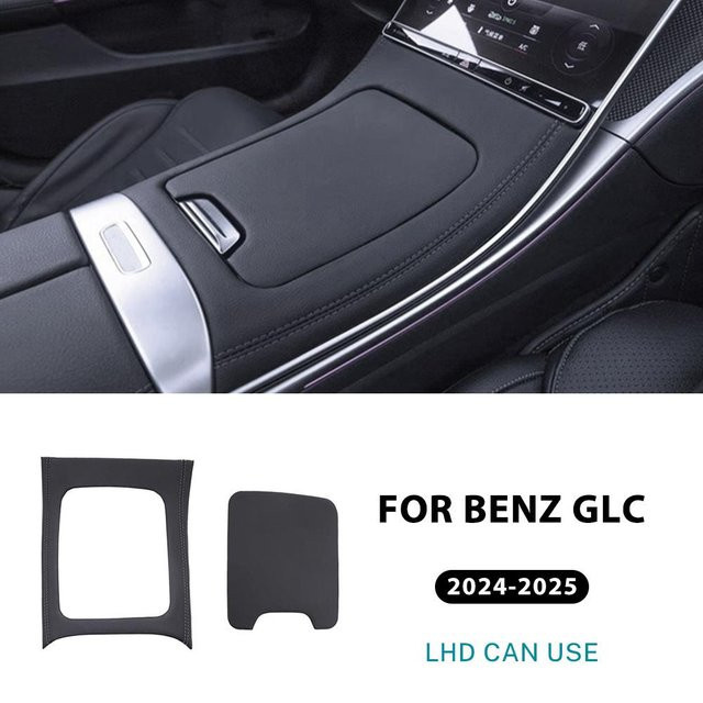 Auto Gallery Leder Mittelkonsole Panel Abdeckung Zierleiste für Mercedes Benz GLC Klasse X254 (2023-2025), Grau, Nicht passend für AMG Version - Bild 1