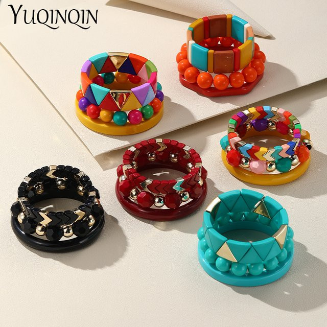 YUQINQIN Armband Set, Perle, Bunt, Unisex, Vintage - Bild 1