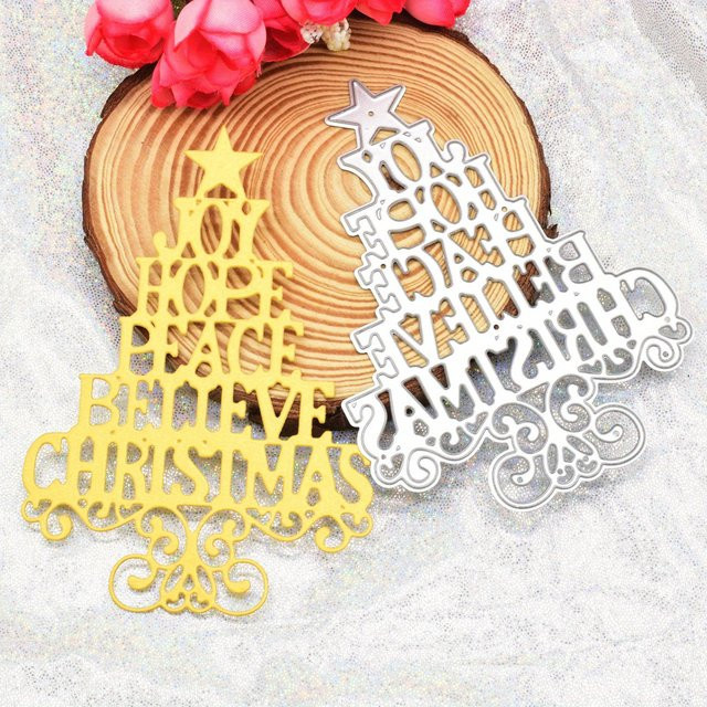 Metall Schablone Weihnachtsbaum für DIY Scrapbooking und Bastelarbeiten in Braun - Bild 1