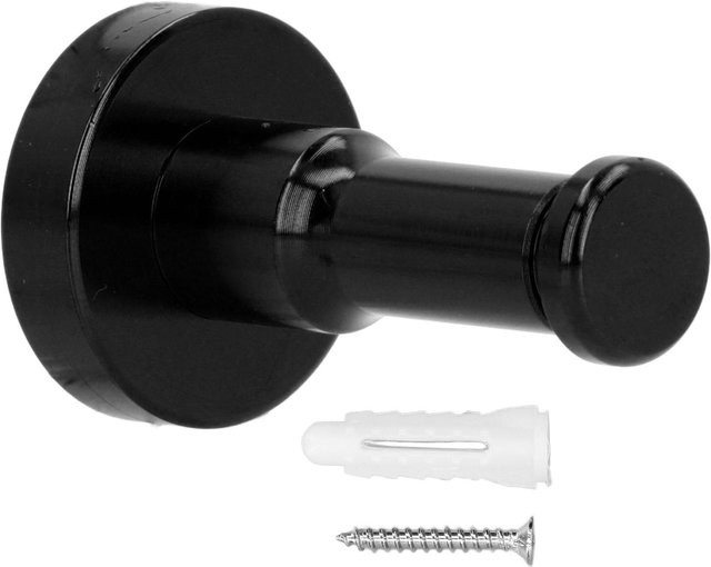 Neoglint Retro Wandgarderobe aus Aluminium als Schwerlast Handtuchhaken für Badezimmer, Küche oder Balkon in Schwarz - Bild 1
