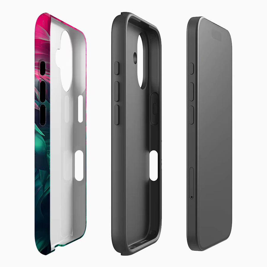 Robuste Neon-Palmblätter Handyhülle mit Magnetfunktion für iPhone 17 16 15 14 13 Pro Max Plus in Multicolour - Bild 2