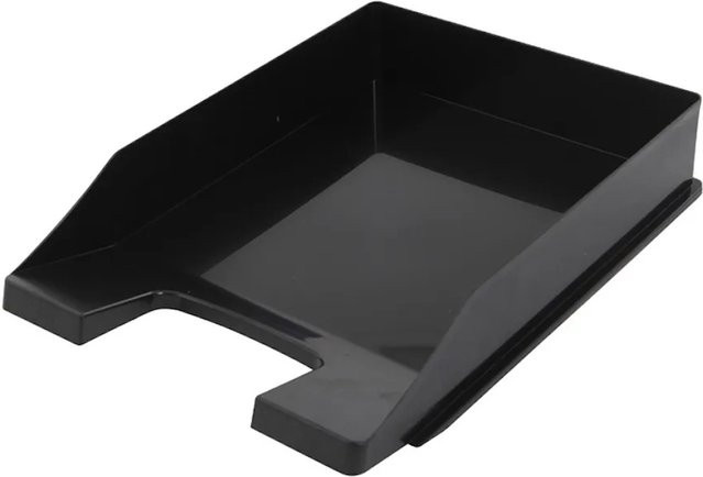 PROREGAL Stapelbare Briefablage aus Kunststoff für DIN A4, 10 Stück, Schwarz, H x B x T: 6,5 x 25,5 x 34,8 cm - Bild 1