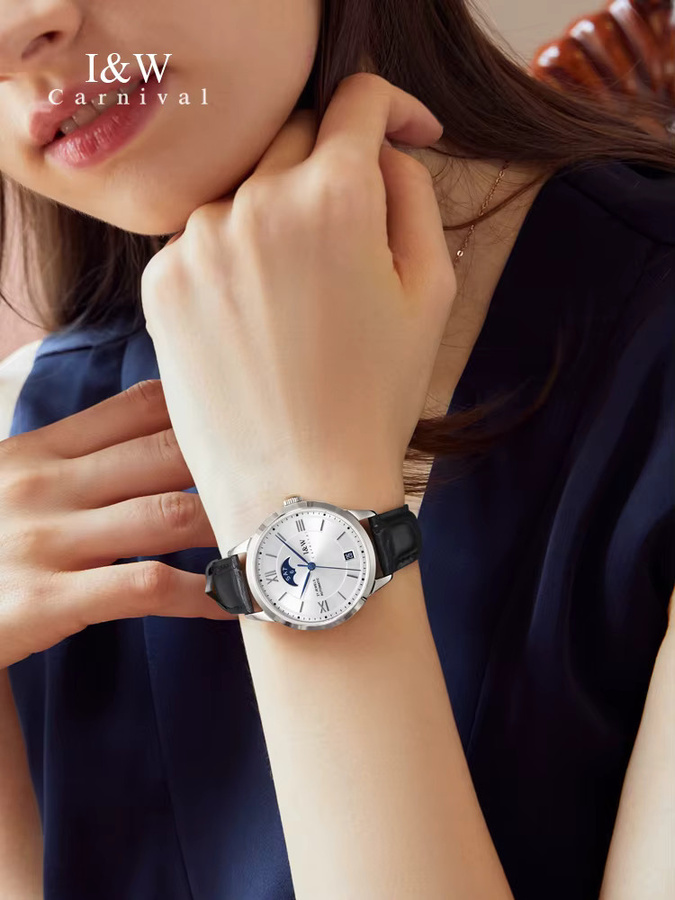 ICH & W Armbanduhr, Automatik, Saphirglas, Edelstahl, Leder, Damen - Bild 4
