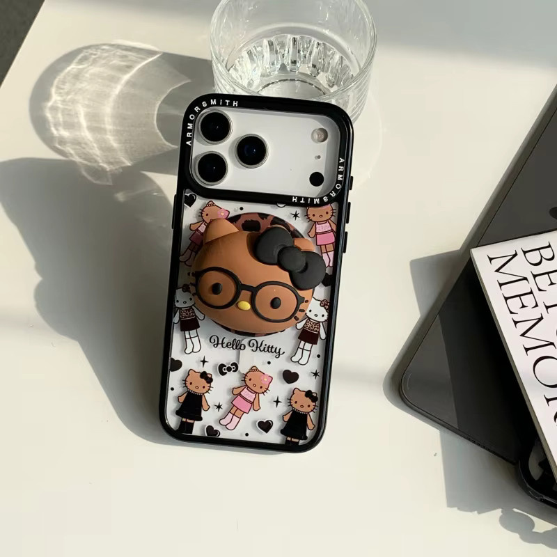 Yi ZHENG Hello Kitty Plüschpuppe Handyhülle mit Magnethalter und Lanyard für iPhone 17 16 15 14 13 Pro Max, Multicolor - Bild 6