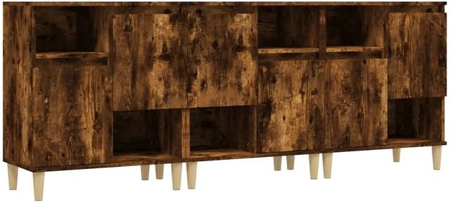 Set aus 3 Sideboards von vidaXL in Räuchereiche, Farbe Braun, B/T/H: 60 x 35 x 70 cm - Bild 1