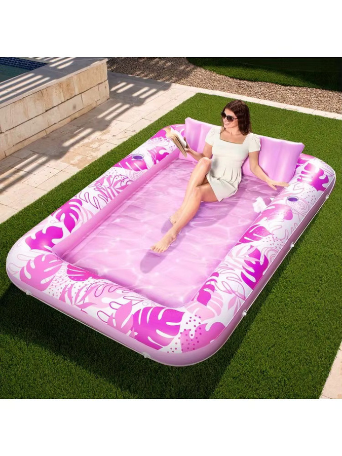 JOYFY aufblasbare Sonnenliege für den Pool in Rosa, extra große Schwimminsel für Erwachsene - Bild 4