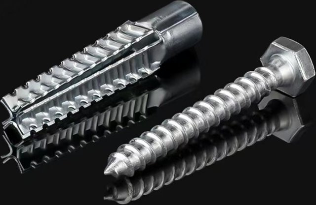 Wandanker aus Edelstahl mit Schraubensatz in Silber für Betonwandbefestigungen - Bild 1