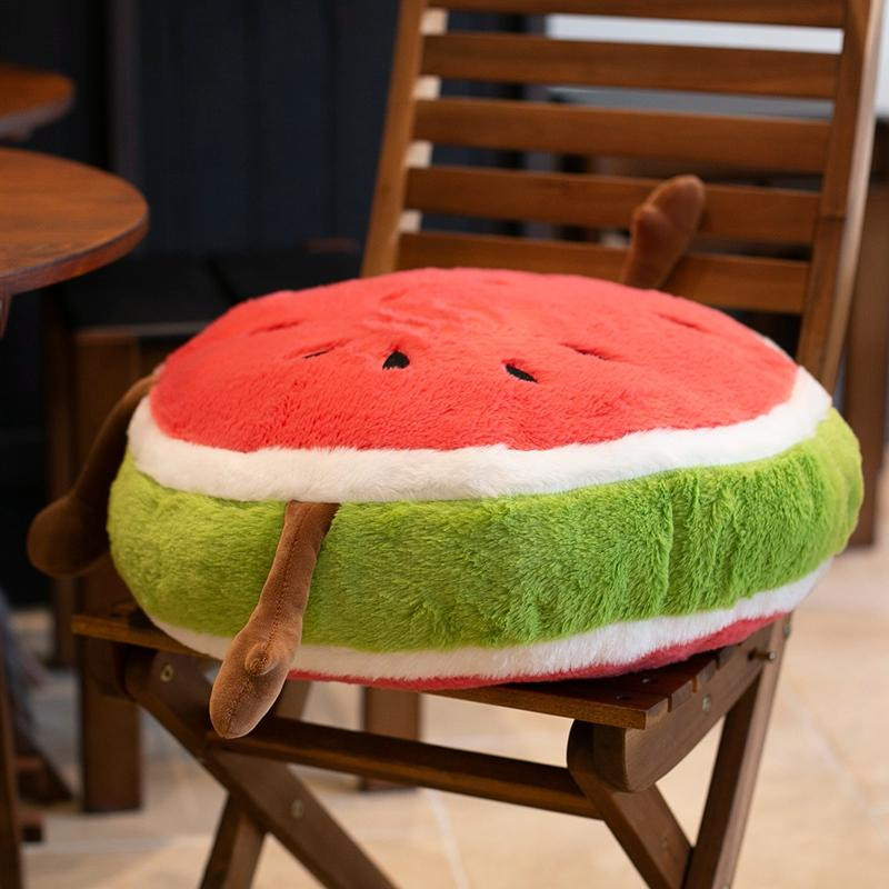 Süßes Mu Cheng Wassermelonen Plüschkissen in Multicolour, dekoratives Cartoon-Frucht-Plüschtier für Kinderzimmer und Sofa - Bild 3