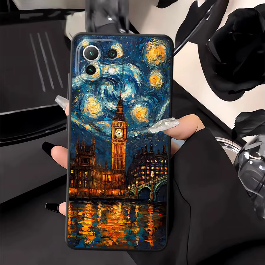 Van Gogh weiche Handyhülle für Xiaomi Mi 15 14 13 Pro 12T 11T 12 10T 13 Lite 12X in Schwarz und Multicolour - Bild 2