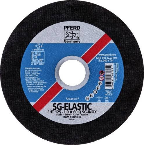 PFERD Trennscheibe EHT 125-1,0 SG CLASSIC STEELOX für Stahl und Edelstahl, Durchmesser: 125 mm, Dicke: 1,0 mm, Bohrung: 22,23 mm, 25 Stück - Bild 1