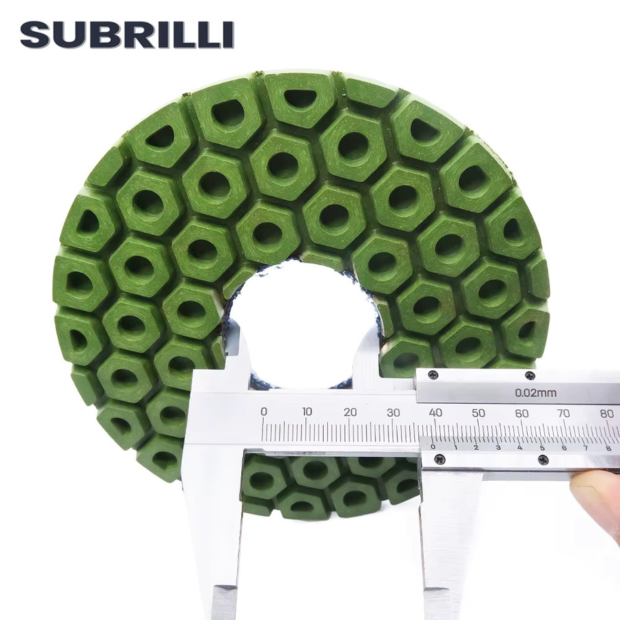 SUBRILLI 7 Stück Diamant-Kanten-Polierpads für Keramik, Glas und Granit, Durchmesser: 12,7 cm, Grün, Nassschleifpads flexibel und aggressiv - Bild 2