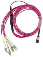 NVIDIA MCA7J60-C001 kompatibles MPO-4xLC Multimode OM4 Patchkabel, Farbe: Pink, Länge: 1 Meter - Bild 1