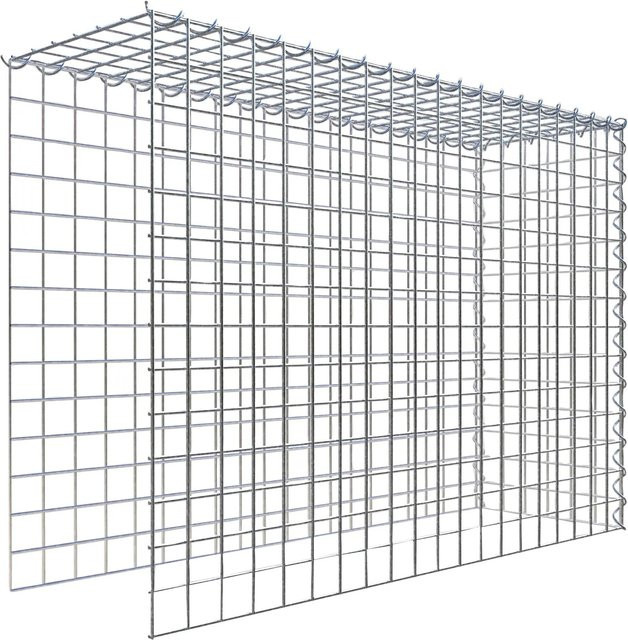 Gabiona Gabione-Anbaukorb Typ 4 aus Stahl, silbergrau, B/T/H: 70 x 100 x 30 cm, Maschenweite 5 x 5 cm - Bild 1