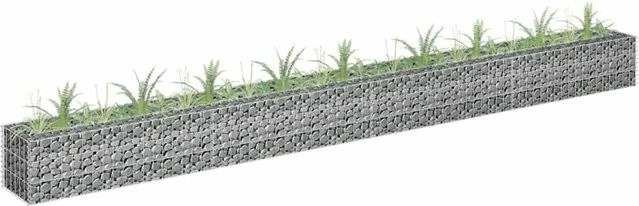 DELUKE Gabionen Hochbeet ROON aus verzinktem Stahl in Silber, B/T/H: 360 x 30 x 30 cm - Bild 1