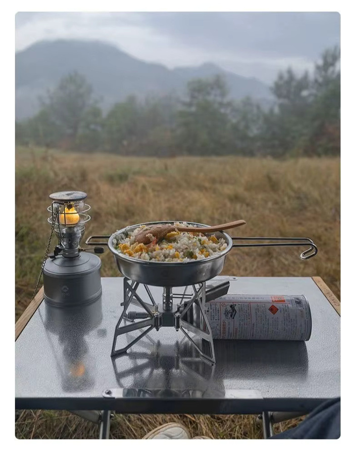 CAMPINGMOON XD-3-NE Butterfly Stove Winddichter Gaskocher für Camping und Wandern in Silber - Bild 5