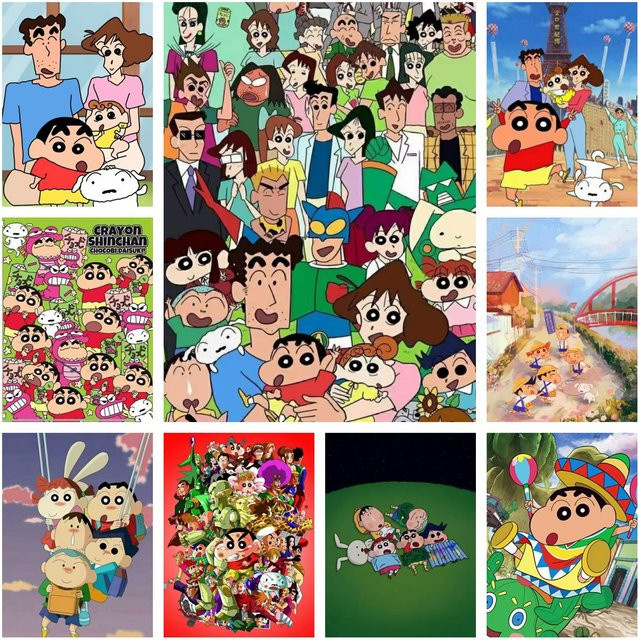 Potdemiel Crayon Shin Chan DIY Diamond Painting Set für Erwachsene, rundes Mosaik-Malset in Multicolour zur Wanddekoration, B/H: 40 x 30 cm - Bild 1