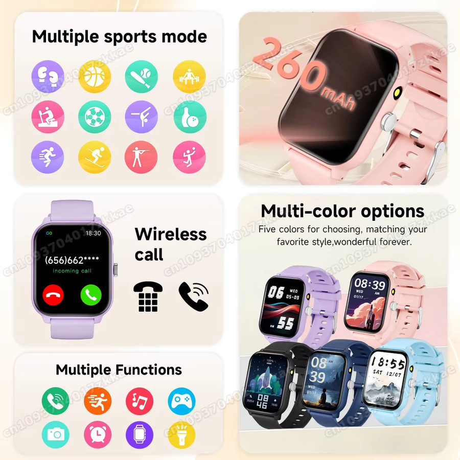 tranyago Smartwatch, 1,83'', Pink, Silikon, Bluetooth, Rechteckig - Bild 3