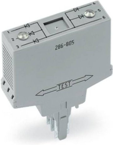 WAGO Diodenbaustein 286-805 in Grau passend für Relais-Modelle 280-609, 280-619 und 280-763 - Bild 1