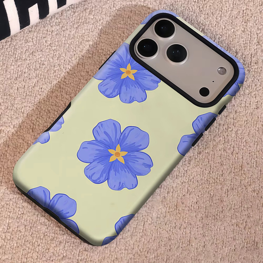 Aegis Schutzhülle mit Magnetfunktion für iPhone 17 16 15 14 Plus 13 Pro Max aus hartem PC mit blauem Stiefmütterchen-Druck - Bild 4